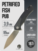 Нож Petrified Fish Pub, D2, Satin, Carbon Fiber/G10  Handle, PF838CS